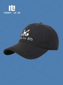 TEDDY LE MI 1pc Unisex Letter Print Baseball Cap, Fashion Outdoor Sports Hiking Running Casual Cap, Available In Black, Red, White, Khaki, Orange, Pink, Green, Navy Blue
