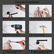 8-Piece Stainless Steel Bathroom Accessory Set, Silver - Black - View 10