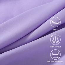 BEEWEED 4 件床笠，纯色和花卉印花，100% 柔软透气聚酯纤维床单，最适合女孩和家居装饰，52 英寸 * 28 英寸 * 8 英寸