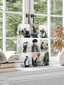 1pc Custom Photo Canvas Collage, Decorative Painting Made By Piecing Together 9 Photos, Personalized Family Memory Wall Art With Durable Frame, High-Quality Print For Indoor Use, Perfect For Living Room, Terrace, Patio Decor, Pictures Wall Decor, Perfect For Room Decor, Modern Wall Art - Multicolor - View 3