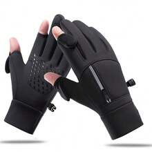 1 Pair Of Men's Outdoor Sports Waterproof Gloves, Touch Screen, Windproof, Suitable For Driving, Cycling, Autumn And Winter