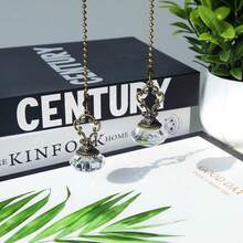 2pcs/1pc Vintage Crystal Ceiling Fan Pull Chains, Pendant Colorful Extender, Pull Chain Extension, With Connector Crystal Prism Ball, For Bathroom Toilet Light Ceiling Light Fan Desk Lamp, Rainbow Maker Outdoor & Indoor Home Garden Party Decoration
