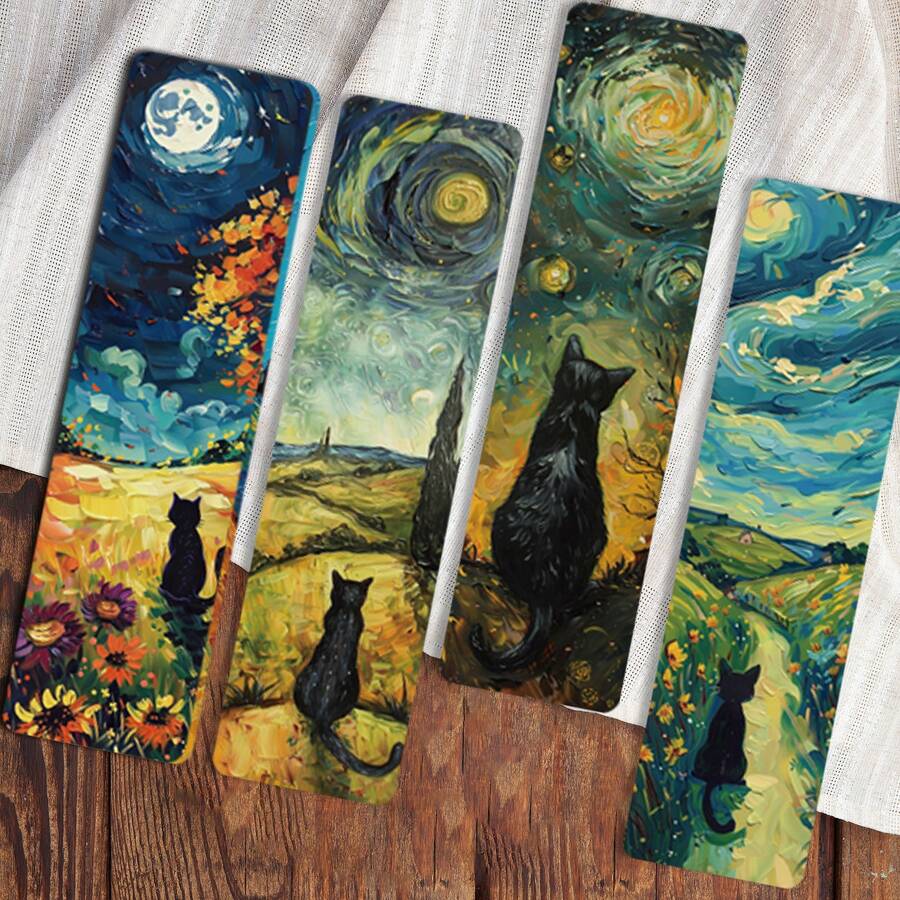 30pcs Oil Painting Style Cute Kitten Elegant Bookmarks, Paper Bookmarks, Oil Painting Style/Adorable Cats/Holiday Gift/Reading Enthusiasts, Christmas Gift, Reading Relaxation Room Decor Home Decor Decor Ornaments Home Miniature Things