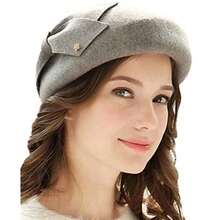 HIMESPORT Francuskie berety dla kobiet, damskie, 100% wełniany filcowy kapelusz fedora, koktajlowy, formalny, do kościoła, na herbatkę, podróżny, elegancki kapelusz typu cloche z kokardą - jednolity kolor - Zobacz 23