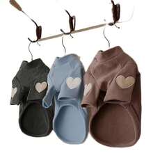 1件绿色高领狗狗衣服，带心形贴片，适合小型犬日常穿着 - 彩色 - 查看 3