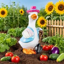 Gardening Duck Figurine Cute Animal Statues Resin Decorations For Home Indoor Outdoor Garden Yard - 鏟子鴨子 - 查看 4
