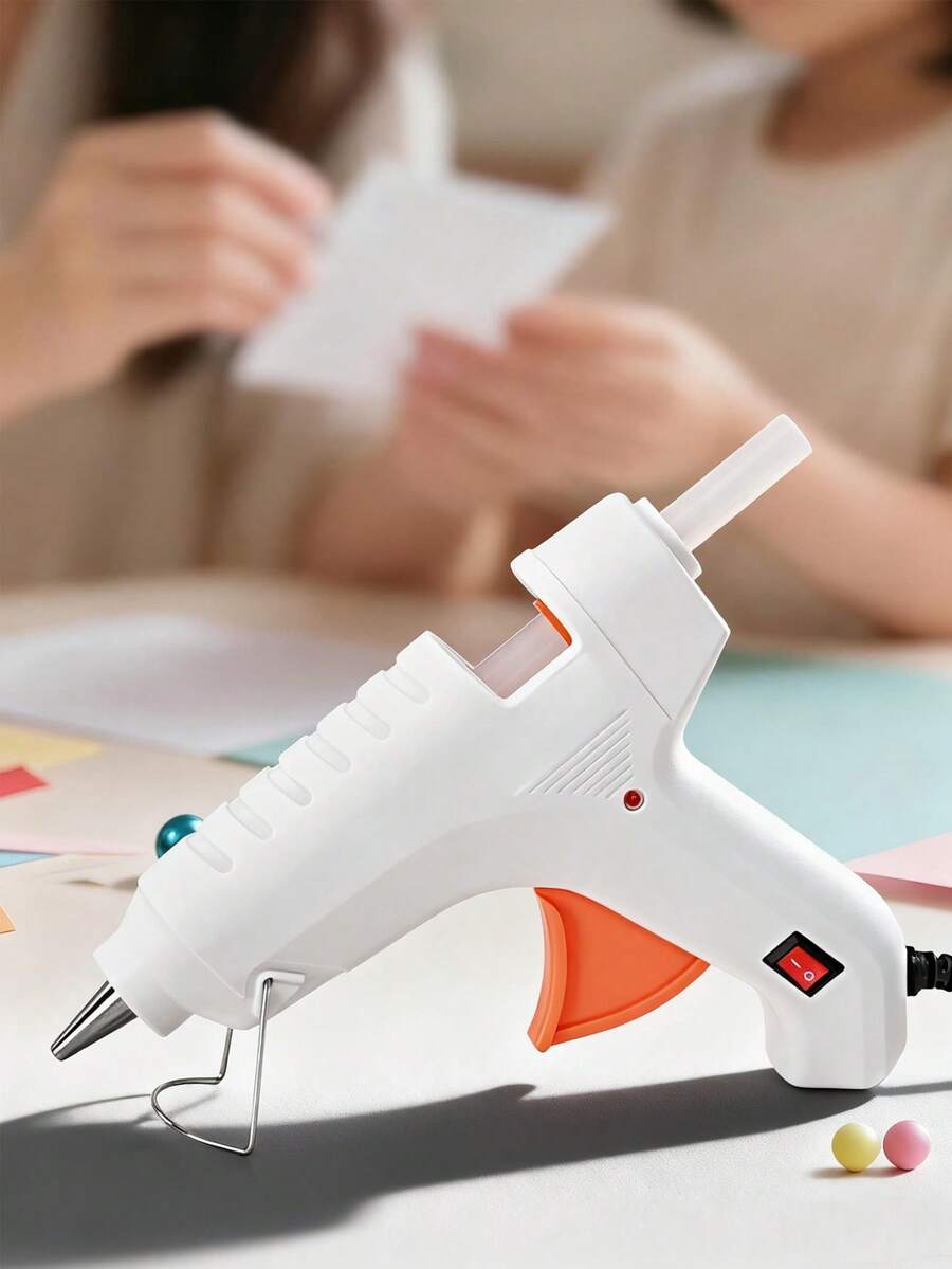 1 pieza Pistola de pegamento en caliente mini DIY de 20W, color azul/blanco, diseño, adecuada para manualidades, reparaciones del hogar, lechada de azulejos, portátil, calentamiento rápido y velocidad de pegado (enchufe UE)