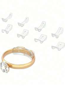 8/16/24pcs Transparent Ring Sizer Adjuster, Invisible Ring Resizer, Women Loose Ring Size Reducing Invisible Adhesive, DIY Sewing Jewelry Tools Set - Fit For Wedding Rings & Jewelry Comfort, Reducing Ring Guard For Loosen Rings - Multicolor - View 3