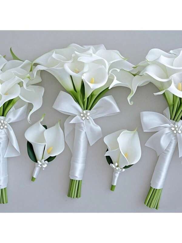 Calla Holding Flowers Bridal Tossing Bouquet Bridesmaid Bouquets Wedding Floral Centerpieces For Home Anniversary Decoration Arrangement,Wedding Photography Props