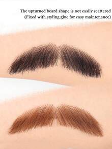 男士假手织胡须（上胡须）面部毛发自然隐形蕾丝小胡子适用于万圣节圣诞派对影视化妆装扮胡须道具假胡须