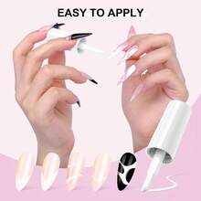 Saviland 法式凝胶指甲油 1支 10毫升 白色，5秒轻松打造法式微笑线，美甲工具，UV LED凝胶，专业沙龙家用DIY入门套装，带礼盒，适合初学者美甲用品 - 白色 - 查看 3