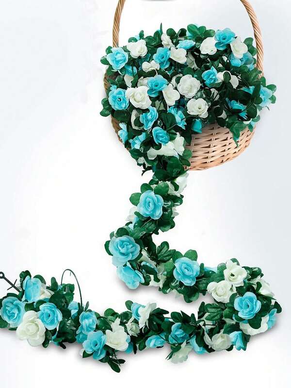 1/3 piezas Flores artificiales Enredadera de rosas Decoración de boda Decoración para el hogar Dormitorio, sala de estar, baño Decoración colgante de pared Materiales para decoración de jardín al aire libre Suministros para fiesta de cumpleaños Decoración del Día de San Valentín Decoración de Año Nuevo