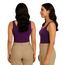 Women's Slim Visco Lycra Tank Top From S To XL Basic And Casual Spring And Summer Fashion 3020.C2 - Màu tím - Xem 5