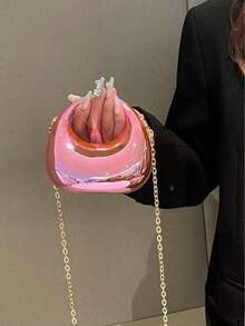 2025 Acrylic Evening Clutch Purse For Women, Metallic Purse Evening Handbags Moon Hobo Bag, Evening Purse For Wedding Party Prom - 粉色 - 查看 8