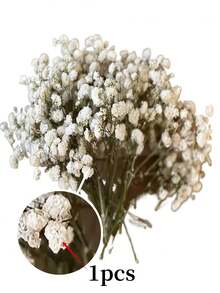 100pcs Mini Baby Breath & Other Dried Flowers - Resin Mold Art Craft, Ivory White Bouquet, Headpiece, Wedding Wreath, Tabletop Vase, Home Decor
