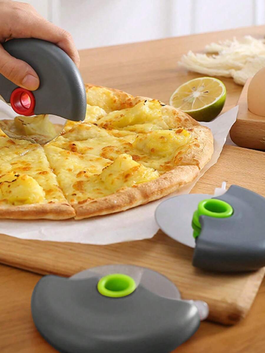 1-3pcs Stainless Steel Pizza Cutter Wheel With Blade Cover - Multicolor - View 1