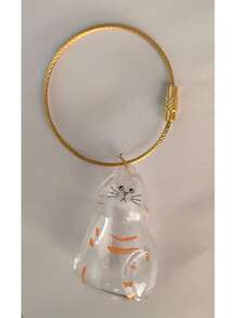 1pc Transparent Cat Hair Collector, Capsule Keychain, Pet Hair Storage Holder, Creative Hanging Pendant Accessory Car Accessories Cute Goth Y2k