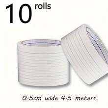 5/10/20 Rolls Of Double-Sided Transparent Tape (Two Sizes) - Strong Adhesive, Suitable For Multi-Purpose Use Such As Office, School, DIY Projects, Scrapbooks, Art, Handicrafts, Card Making, Gift Packaging, Etc., Easy To Tear, No Residue Left.