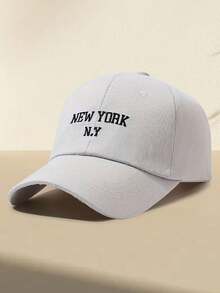 1 件时尚复古字母刺绣防晒鸭舌帽，适合骑自行车、徒步旅行