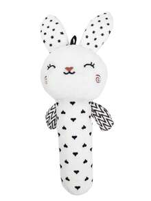 黑白动物摇铃玩具，0-3-6-12个月婴儿手摇摇铃玩具，带皱纹纸和BB声音，婴儿礼物 - 彩色 - 查看 9