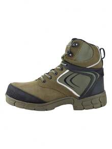 Jeep Bota Industrial  Caballero  Casco Poliamida Verde Resistente Antideslizante Ligero Trekking Montaña Aventura Exteriores Deportes Outdoor Duradero Confortable Soporte Tobillo Amortiguación Impermeable Agarre Terreno Escarpado Material Transpirable Plantilla Ergonomica Diseño Moderno Caballero Calzado  Protección Pies - Verde Oliva - Ver 3