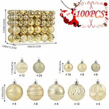 100pcs/Box Painted Christmas Ball Set. Asymmetrical Shaped, Complex Design Craftsmanship. Christmas Tree Ornaments, Shatterproof Plastic Hanging Decorations. Holiday, Wedding, Party Decor, Gift Home Decor Christmas Decorations Room Decor Winter Christmas Decorations Home Christmas Gifts Christmas Decor - Multicolor - View 18