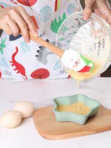 1/6 件圣诞硅胶抹刀圣诞老人麋鹿雪花雪人圣诞蛋糕抹刀带木柄用于烘焙和搅拌圣诞派对厨房用具 - 彩色 - 查看 7