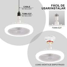 VSHINY Ventilador de techo de anillo LED,Luz del ventilador de techo,Con mando a distancia,3000K-6500K\/luminosidad regulable,Tres velocidades del viento. - albaricoque - Ver 4