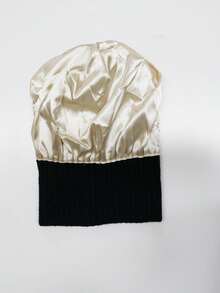 1 件男女通用罗纹缎纹内衬厚针织帽，纯色，保暖翻边滑雪帽，时尚情侣款，秋冬 - 彩色 - 查看 6