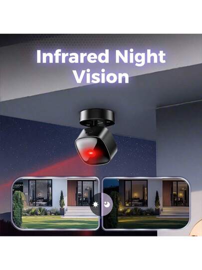 Mini WiFi Camera Motion Detection, Night Vision, 360° Rotation, Portable Indoor Monitor Baby, Pets, Door, Car view 5