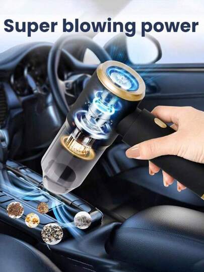 便携式手持吸尘器，无线迷你车载吸尘器，适用于旅途中清理车内、家中和办公室里的宠物毛发，家用/车载吸尘器，无线吸尘器，汽车配件