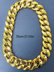 1 chiếc vòng cổ xích vàng giả cỡ lớn dành cho nam, đạo cụ biểu diễn Hip Hop - Vàng - Xem 5