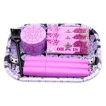 7pcs Rolling Tray Set, Including 7"*5.5" Rolling Tray, 3 Volumes Of Fruity Rolling Papers, Metal Grinder, Three-Hole Cigarette Case,Small Brush, Easy To Carry, Birthday And Gift For Friends. Father's Day Gift. - Nhiều màu - Xem 7