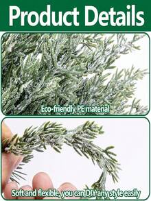 30pcs Christmas Artificial Snow Pine Branches With Red Berries, Faux Norfolk Pine Needles, For DIY Crafts, Wreaths, Home Decor, And Christmas Tree Ornaments, Tabletop Plastic Greenery For Fall, Winter, And Holiday Arrangements Garland Home Decor Christmas Decorations Room Decor