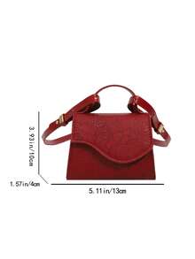 Bolso de mano mini de unicolor para mujer - Rojo - Ver 8