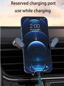 1pc Car Phone Mount Holder Gravity Air Vent Clip Stable Secure Dashboard Windshield Smartphone Stand Universal Compatible Vehicle Navigation Hands- Driving Accessory For Travel Road Trip - Multicolor - View 5