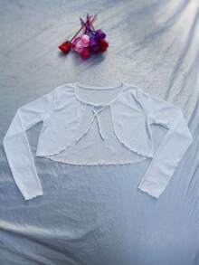 女士不对称纽扣针织开衫，长袖轻薄披肩领外套，黑色/白色/灰色/粉色可选，适合搭配连衣裙