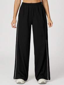 MASKERT Women's Sport Sweatpants, Sporty And Casual Loose-Fitting Pants, Versatile Fitness Pants, Running Pants, Comfortable And Skin-Friendly - màu đen - Xem 4