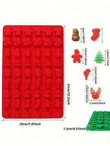 Moules en silicone de Noël, moule de cuisson de grande taille pour mini-gâteaux, savon fait main, chocolat, gelée, bonbons et bougies, avec moule en silicone en forme d'arbre de Noël, Père Noël, bonhomme de neige. Décorations de Noël, Cadeaux de Noël