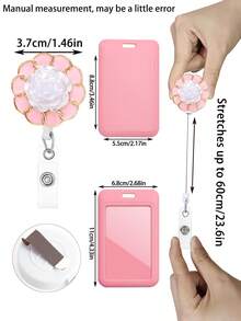 1pc Pearl Flower Nurse Retractable Badge Reel With ID Badge Card Holder Key Ring Cute Metal Teacher Badge Reel For Keys Keychain The Best Great Gift For Doctor Nurse Teacher Student Office Worker For Women Wallet Mini Wallet Purse Wallet Card Wallet