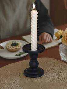 1 pièce Bougeoir en fer vintage noir, ornement décoratif