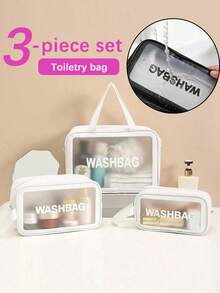 3-In-1 Toiletry Bag Set, Large Capacity Makeup Bag, PVC Waterproof Cosmetic Bag, Multi-Functional Makeup Organizer Bag, Portable Travel Toiletry Organizer Handbag, Suitable For Skincare, Makeup Tools, Toiletries, Gift For Friends, Valentine's Day, Birthday, Mother, Women, Girls, Christmas, Thanksgiving Toiletry Bag For Ladies,Small Makeup Bag,Toiletry Bag For Ladies,Small Makeup Bag,Toiletry Bag For Women