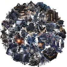 50 Stücke Transparente wasserfeste Aufkleber in Dunkelrosa Serie, geeignet für Wasserflaschen, Notizbücher, Gepäck, Handy, ideal als Partypreise, Geschenke zu Feiertagen/Geburtstagen