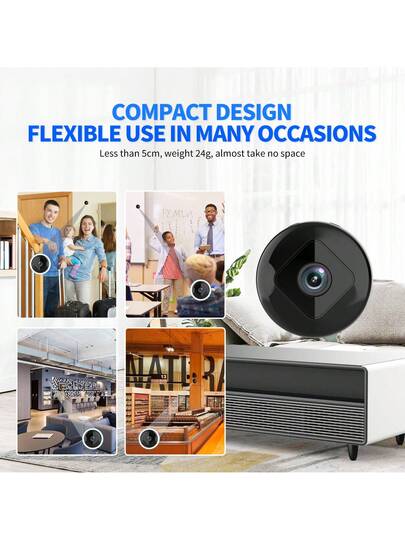 1pc Wireless Indoor Intelligent Mini Camera, 1080P Full HD, Support Wi Fi, Application Control, Voice Intercom, Motion Detection, USB Charging, Rechargeable Lithium Battery, Portable Installation, To Protect Family Safety. view 5