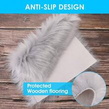 10 Inches Square Faux Fur Rug Small Fluffy Area Rug Cushion Living Room Sofa Bedroom Floor Soft Square Chair Cover Pad Nail Photographing Background Of Jewelry
