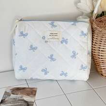 Ladies Cosmetic Bag, Zipper Closure, Quilted Fabric, Minimalist Style, Sweet Satin Bow Design, Toiletry Bag, Storage Bag, Suitable For Home, Travel And Daily Use Bags, Makeup Bag, Vanity, Make Up Bag, Travel Essentials, Organizer, Storage, Makeup Organizer, Makeup Bags, Toiletry Bag, Desk Organiser, Cosmetic Bag, Makeup Pouch, Make Up Organizer, Vanity Accessories, Make Up Pouch, Make Up Bag, Vanity, Make Up Pouch, Travel Essentials, Pouch Bag, Vanity Accessories, Small Makeup Bag, Cosmetic Bag, Large Capacity, Large Makeup Bag,Christmas Gifts,Pouch,Travel,Gifts For Women,Women's Necessaire,Travel Essential,Pouch,Clutch / Small Handbag,Necessaire,Makeup Organizer,Makeup Organize,Pouch,Brush Holder,Mini Pouch,Large Capacity Pouch