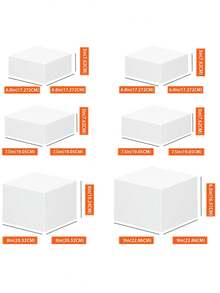 Bộ 1/3/6/8 giá trưng bày buffet tự phục vụ bằng acrylic, kệ trưng bày thực phẩm, thích hợp cho bàn tiệc buffet, hộp đựng tráng miệng hình khối đáy rỗng, có thể cất giữ theo chiều ngang, thích hợp cho phòng khách trong các dịp lễ, cũng thích hợp để trưng bày bánh ngọt và tráng miệng tại các bữa tiệc, đám cưới và các lễ hội khác. - trắng - Xem 4