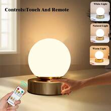 Lampă de birou LED cu telecomandă 1 buc cu funcție de temporizator, reglare continuă a intensității luminoase în 3 culori, lampă de masă cu control tactil pentru protecție a ochilor, lumină de noapte reîncărcabilă fără fir, potrivită pentru dormitoare, cămine studențești, bar, camping, hrănire la miezul nopții