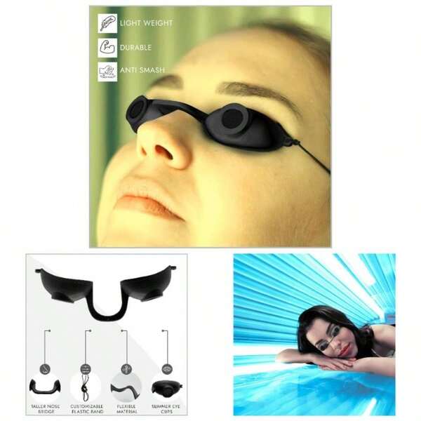 Flex Eye, FDA Compliant Tanning Bed Goggles, Red Light Therapy Glasses, 2 Pack