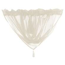 Plain Tasseled Voile Swags All Colours - Net Curtains Voile Swag Valance Pelmet - Baby Pink - View 5